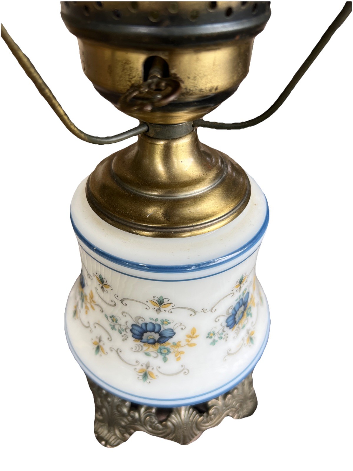 Quoizel Abigail Adams Blue Floral 3 WAY Hurricane Lamp ✳️ BASE ONLY