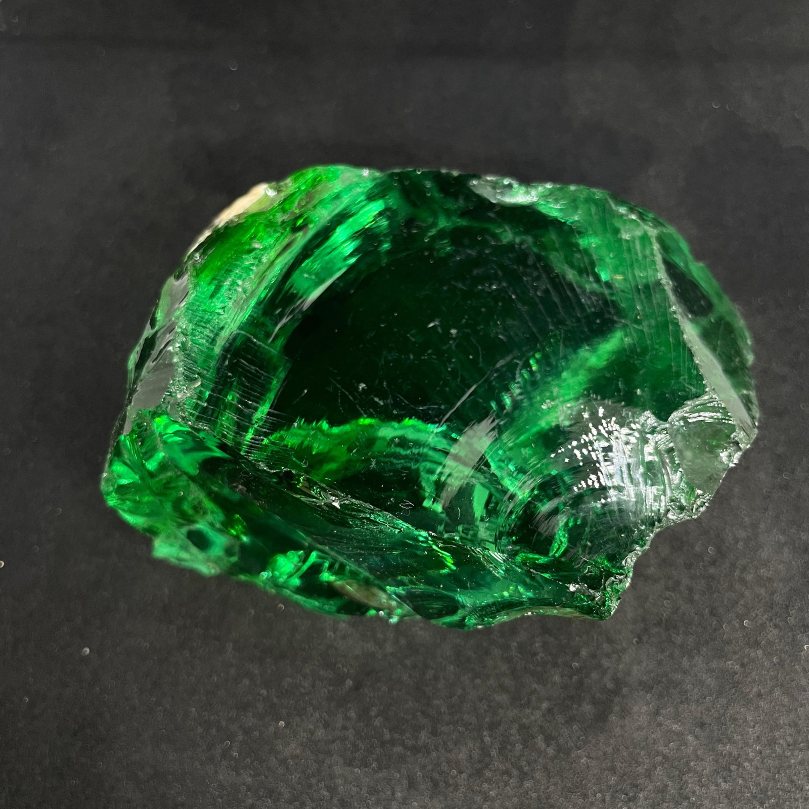 Natural Green Obsidian Raw Crystal 210-320 CT, Healing Stone for Energy Clearing