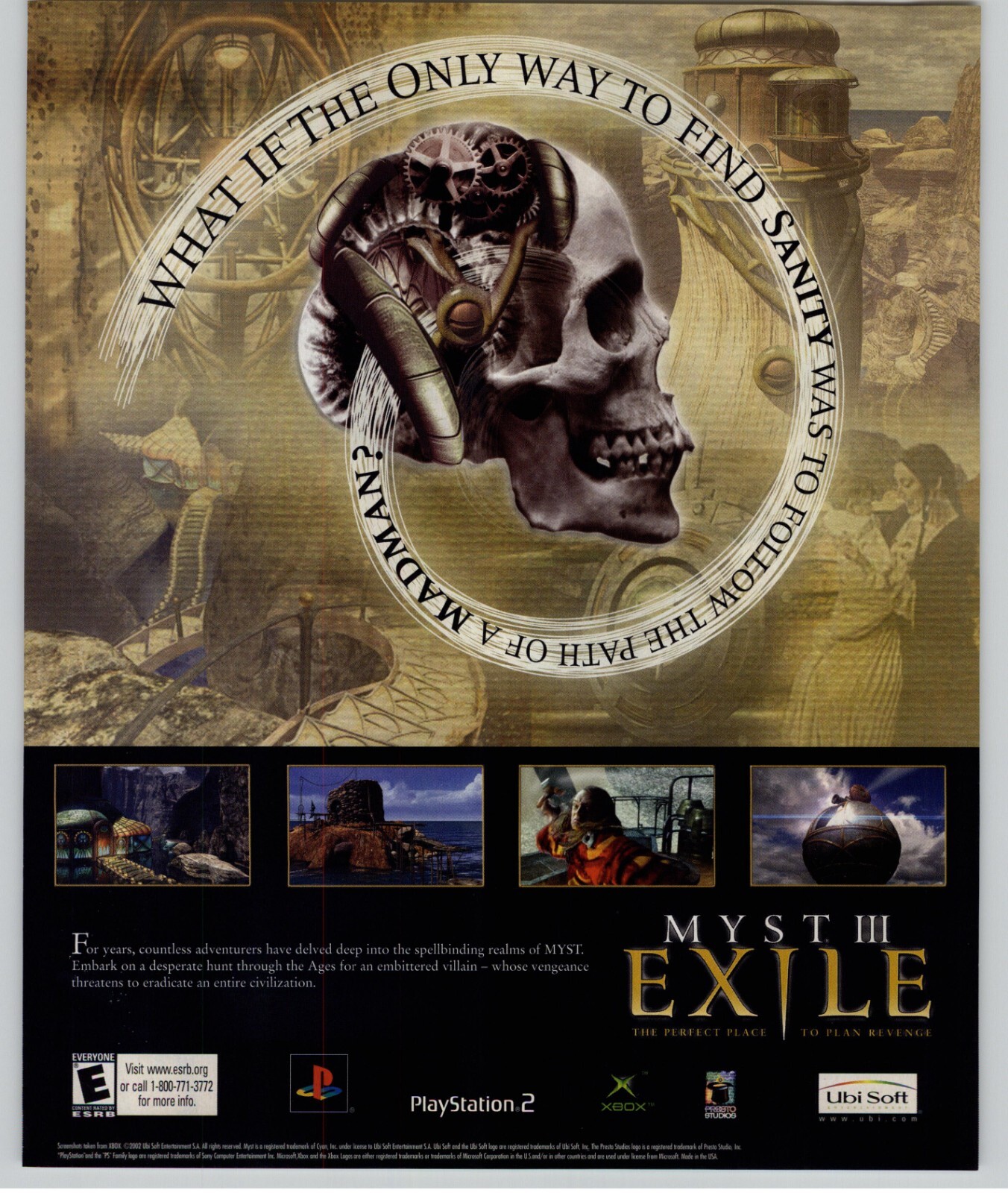 Myst II 2 Exile PS2 Xbox Video Game Art 2002 Vintage Print Ad/Poster 
