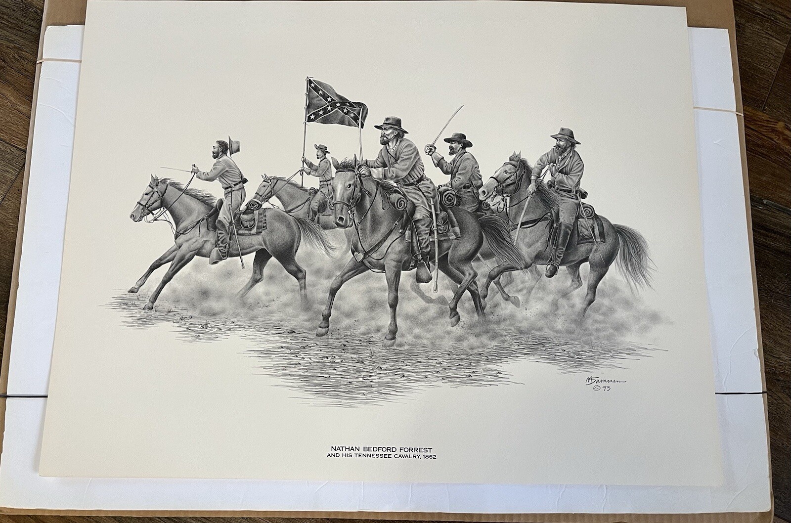 “Nathan Bedford Forrest And His Tennessee Calvary, 1862” 20” X 29” B & W Summens