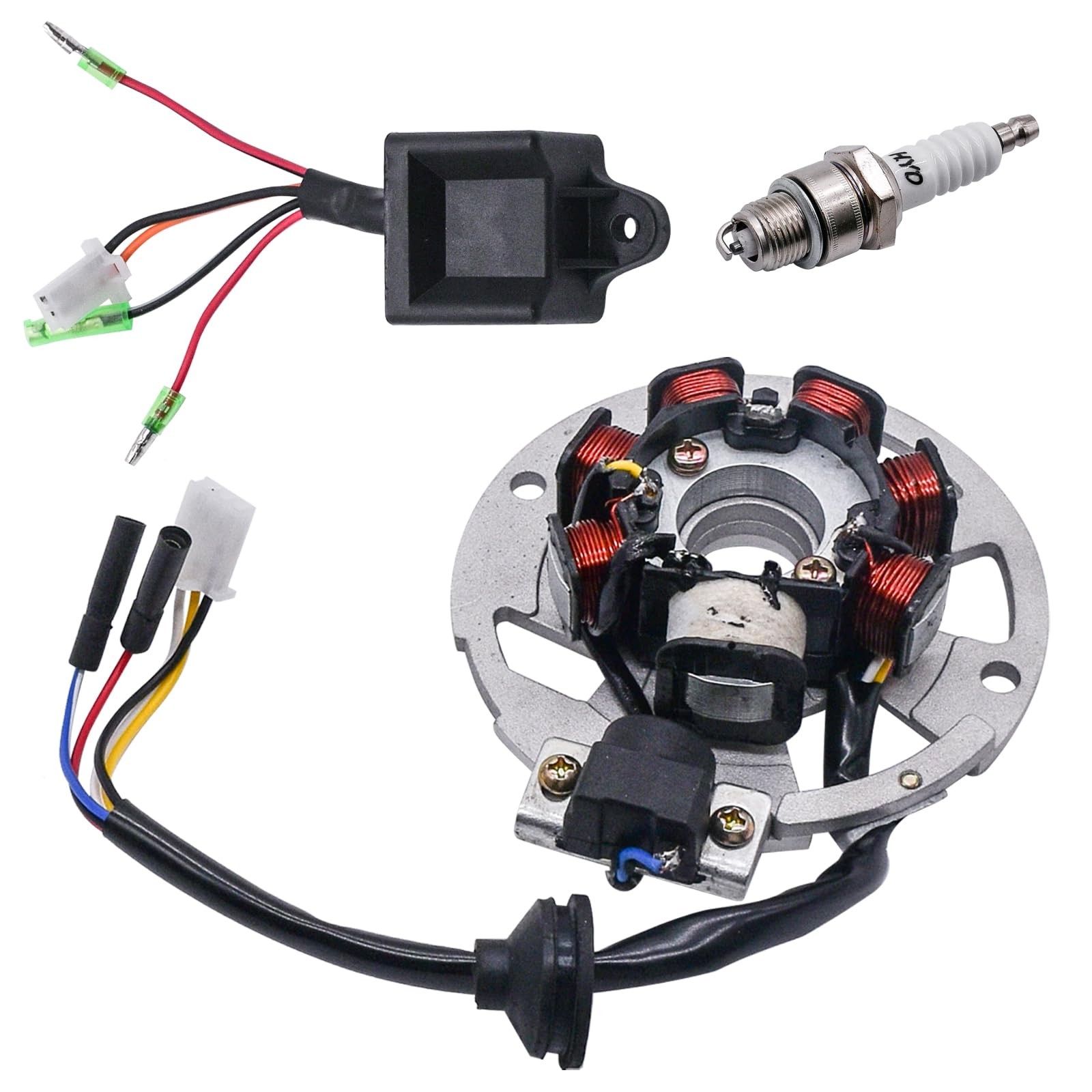 Magneto Stator CDI Box Spark Plug Kit for Polaris Scrambler 50 90 0450523