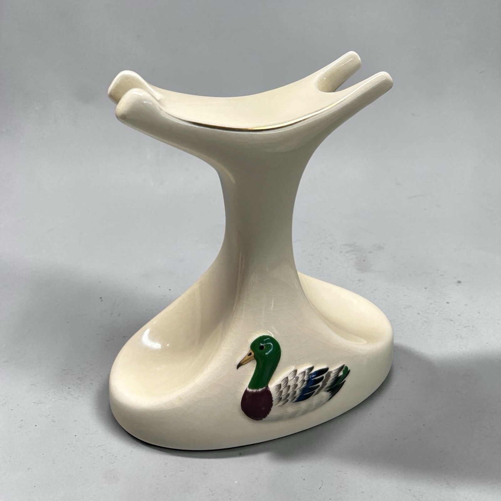 Vintage 1985 Franklin Toiletry Co Shaving Brush Razer Holder With Mallard Duck