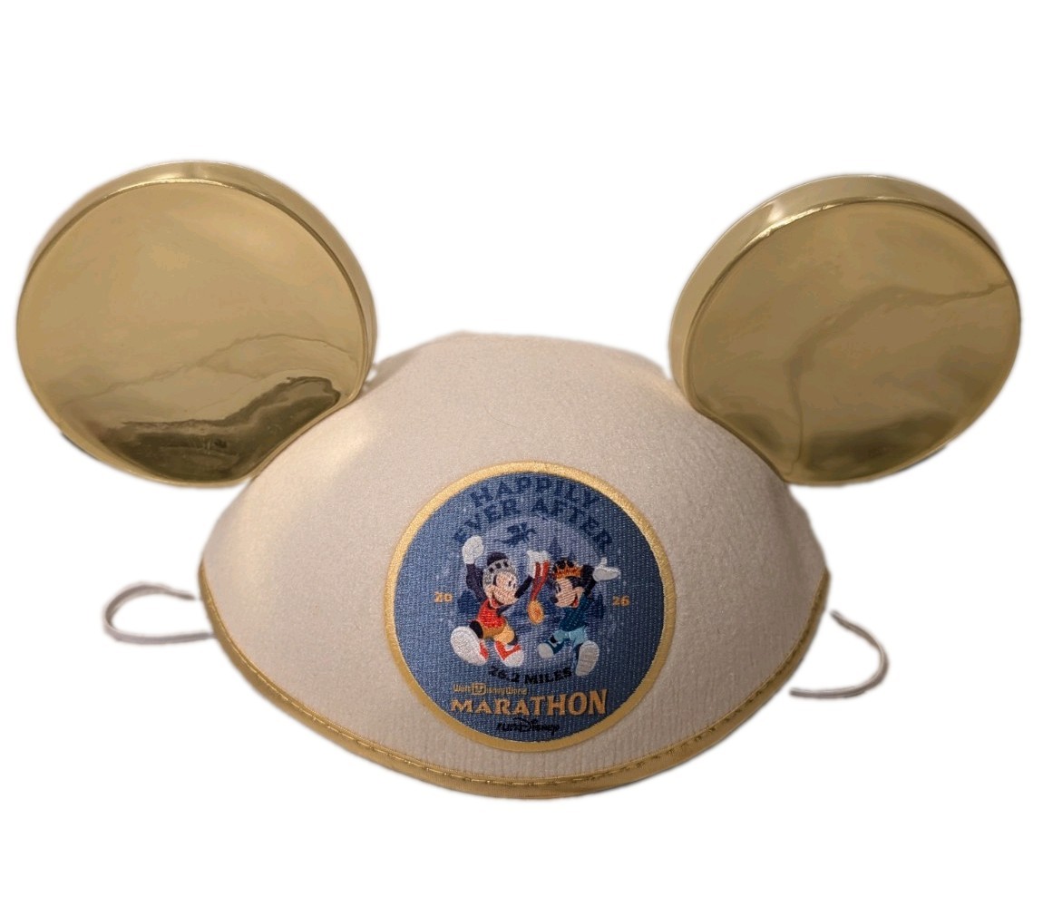 2026 runDisney Walt Disney World Marathon Weekend Mickey Ear Hat Gold NWT