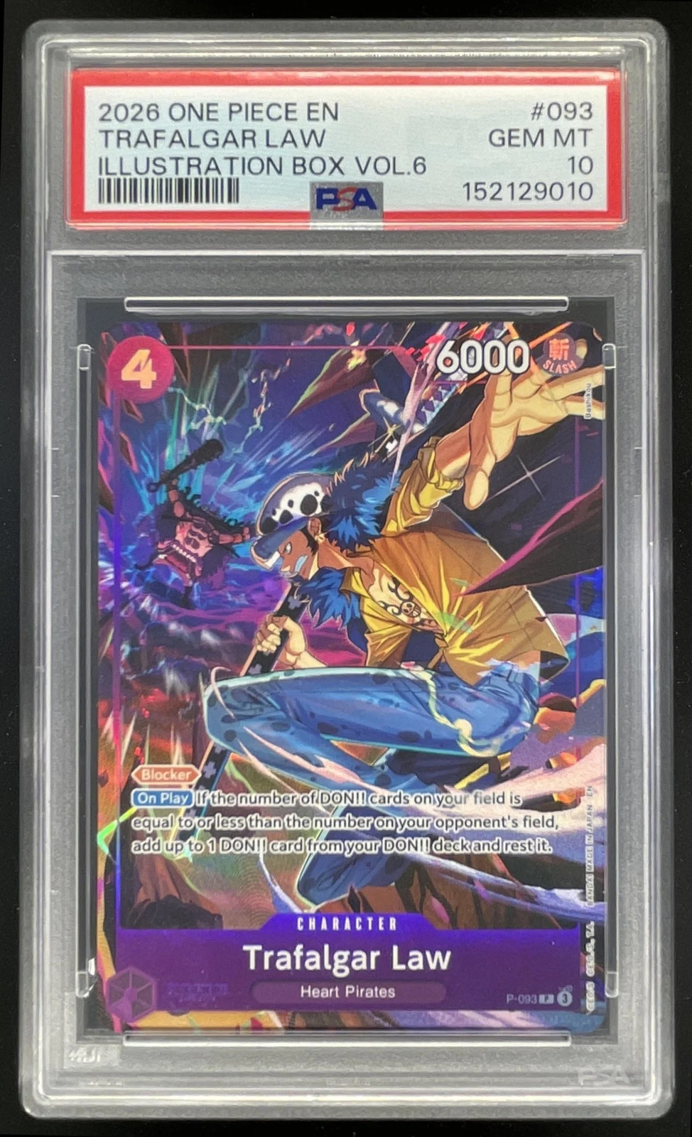 2026 One Piece Illustration Box Vol. 6 #093 Trafalgar Law PSA 10