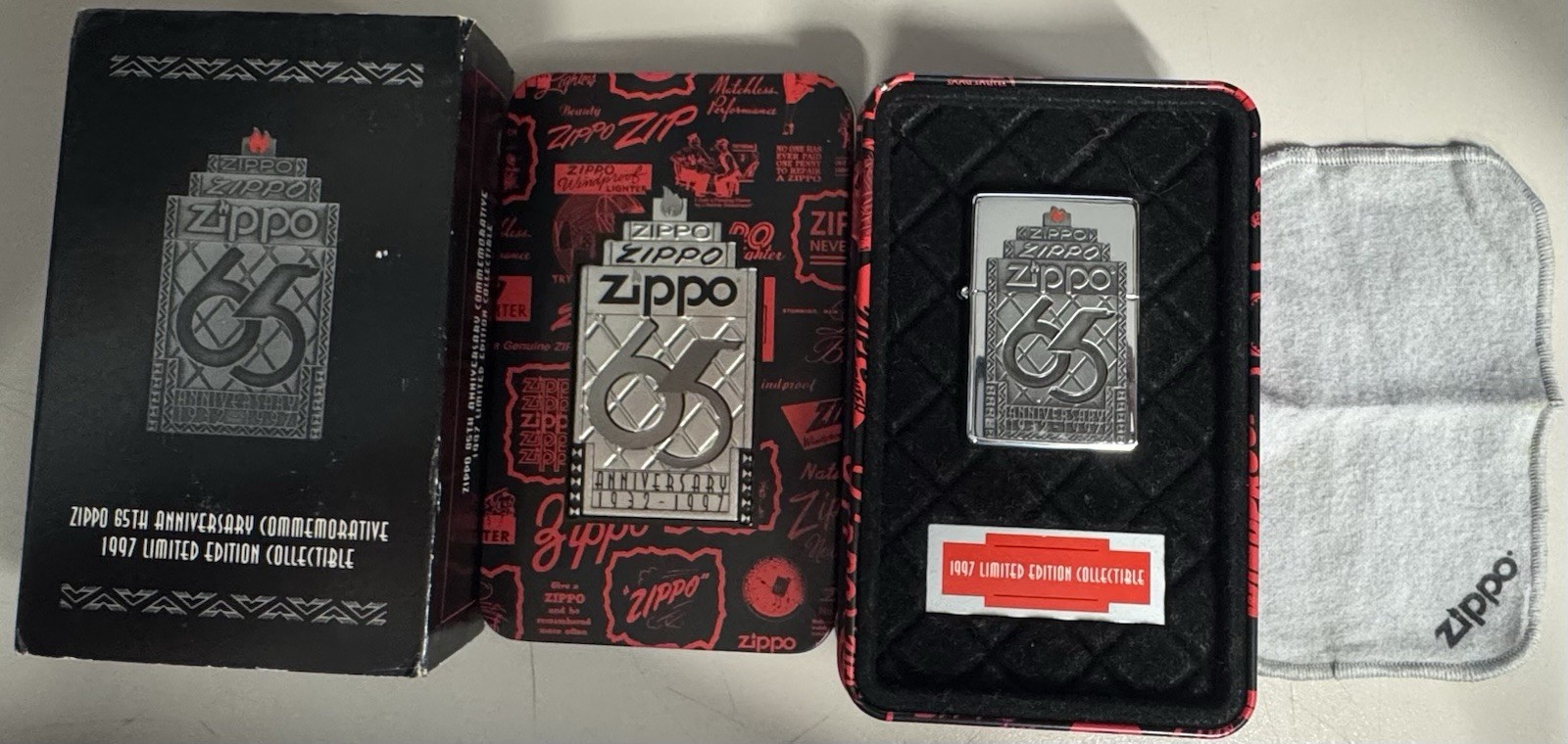 ZIPPO 1997 65TH ANNIVERSARY LIMITED EDITION LIGHTER SEALED IN BOX #976