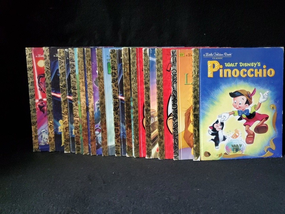 Lot of 14 Little Golden Books Disney Marvel Star Wars Mario Pinocchio Hulk HC