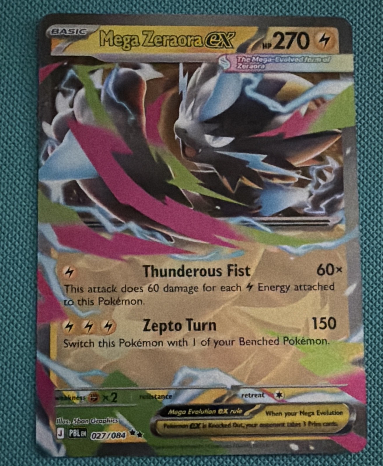 Mega Zeraora ex 027/084 Me05: Pitch Black Holo