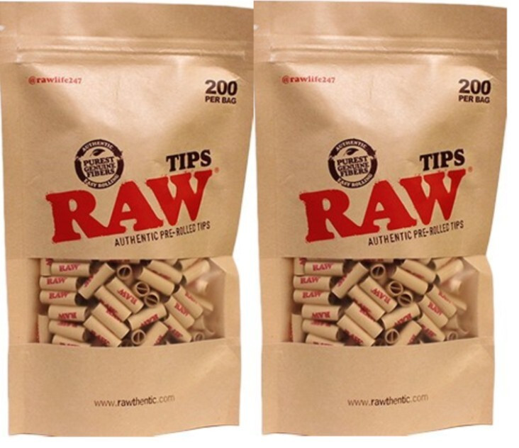 2x RAW PRE-ROLLED TIPS Filter Tips 400 PreRolled Tips *Great Price* *USA SHPD*
