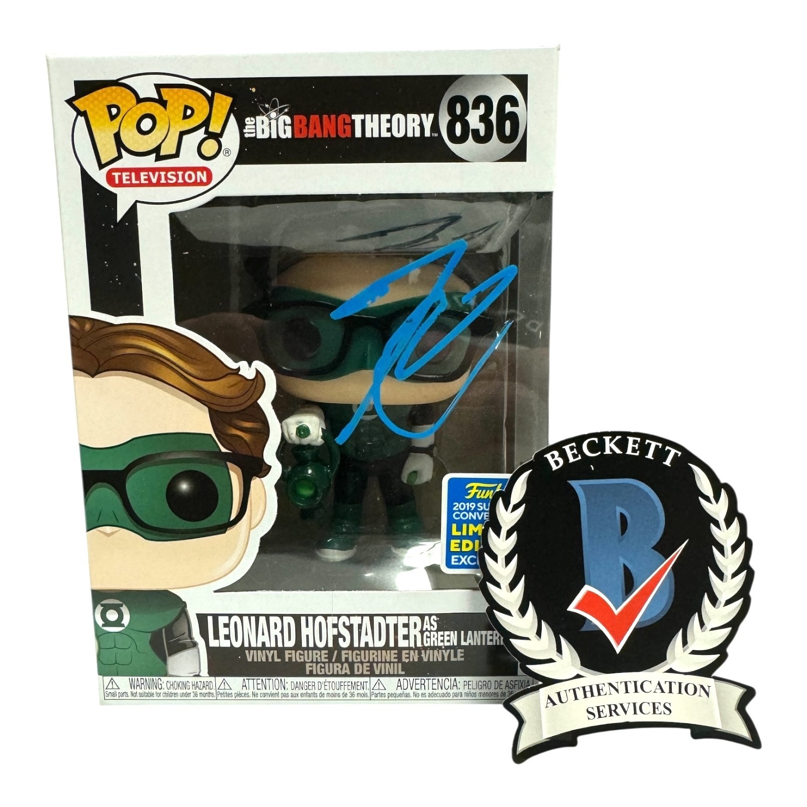 Johnny Galecki Signed Auto The Big Bang Theory Funko Pop 836 BAS Beckett Leonard