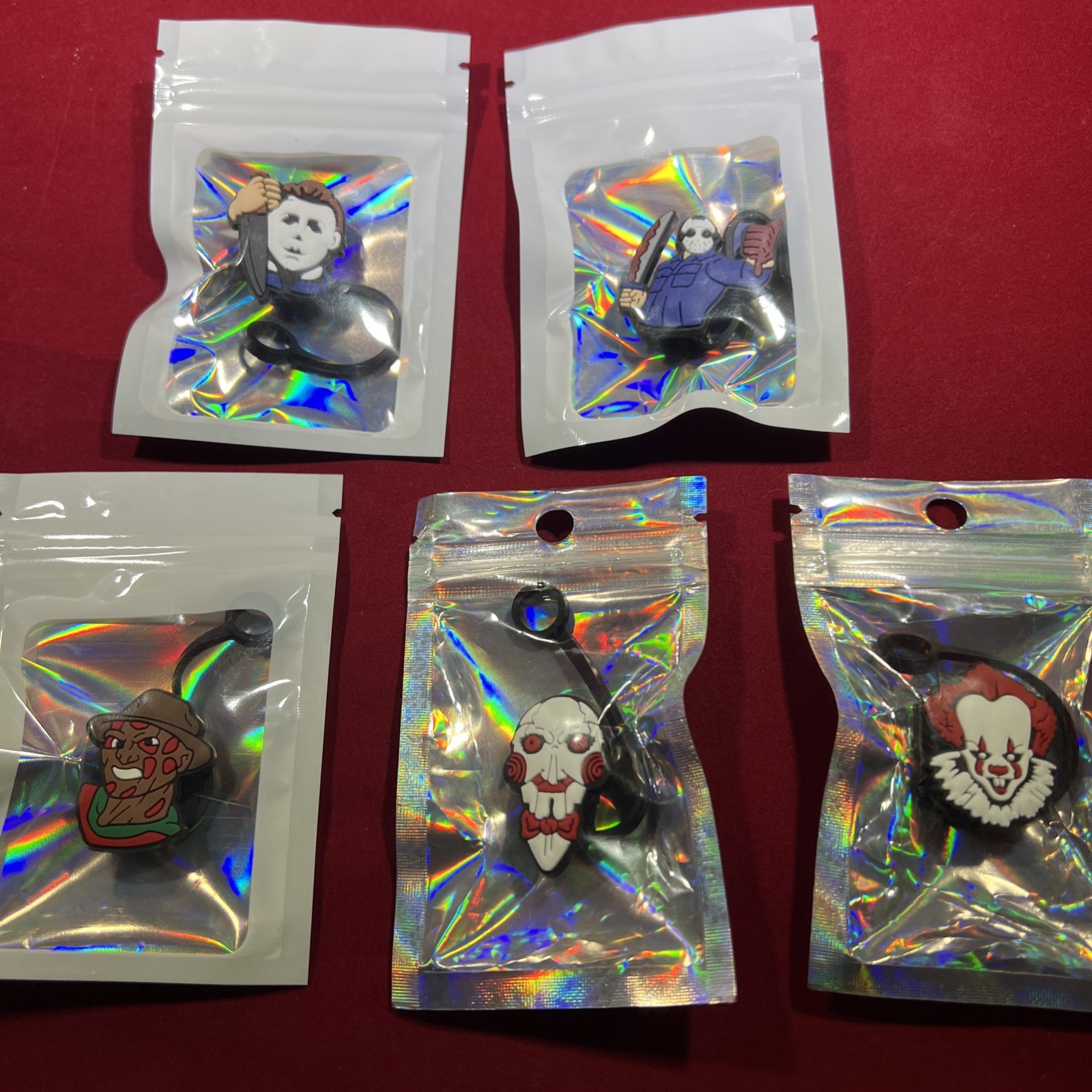 Horror Movie Themed Straw Toppers  Michael Myers Pennywise Freddy Krueger Jason