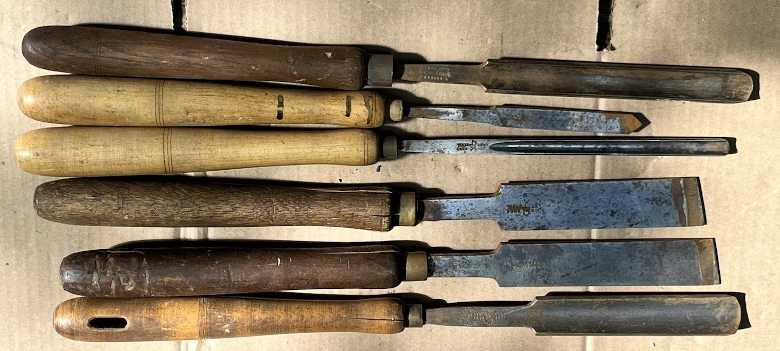vintage buck bros and 1 sheffield wood turning lathe chisel 6 included