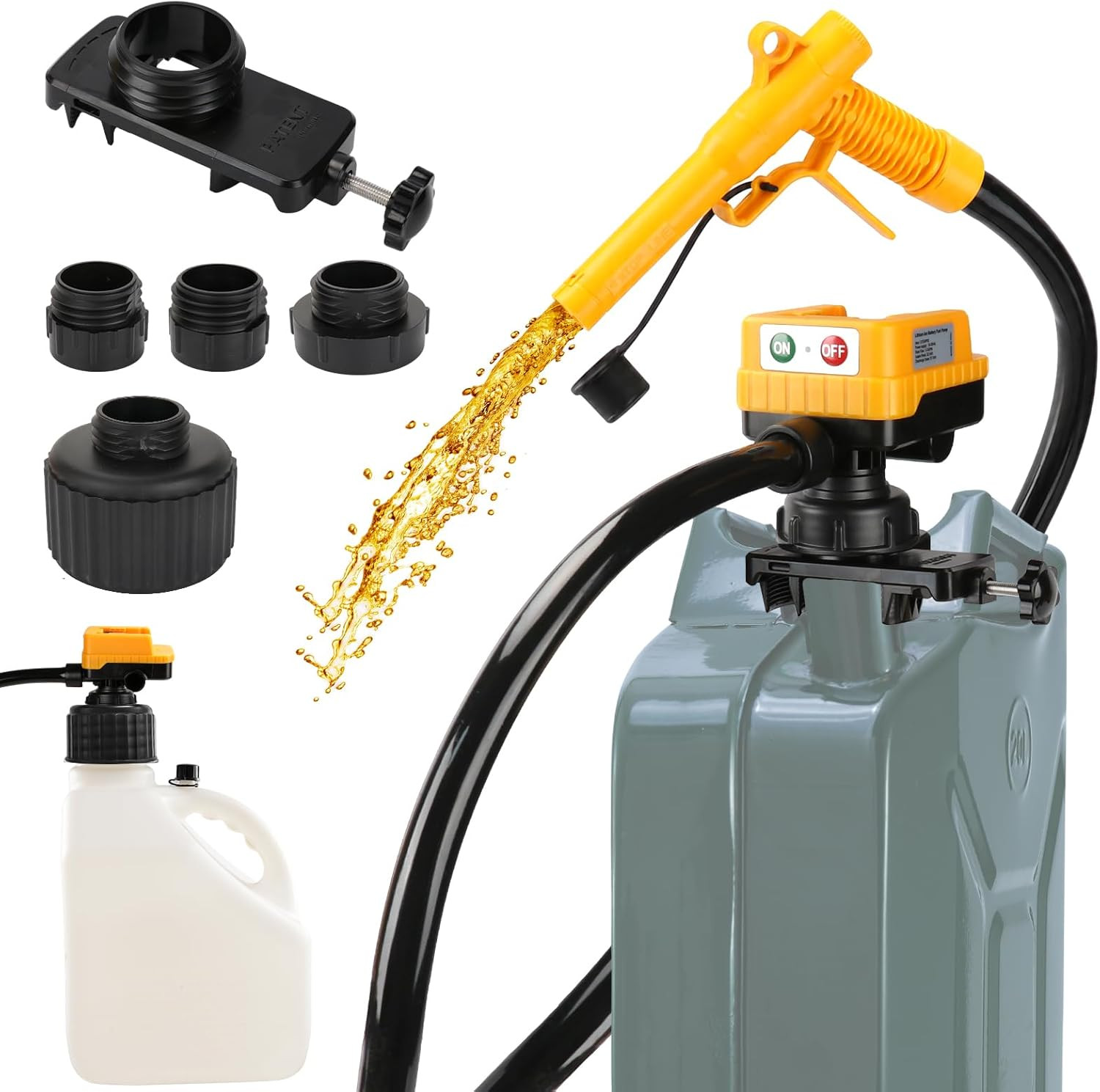 4.5 GPM Cordless Fuel Transfer Pump with 51'' PVC Hose, Compatible with Dewalt 2