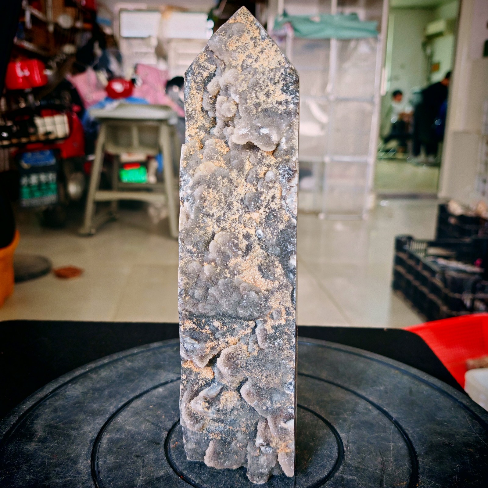 5.5LB Polishing and repairing of natural sphalerite crystal columns 2500g