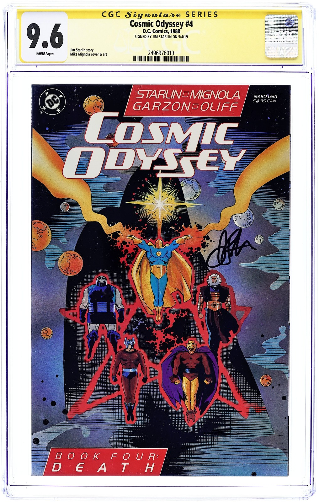 Cosmic Odyssey #4 CGC 9.6 SS Starlin 1989 2496976013