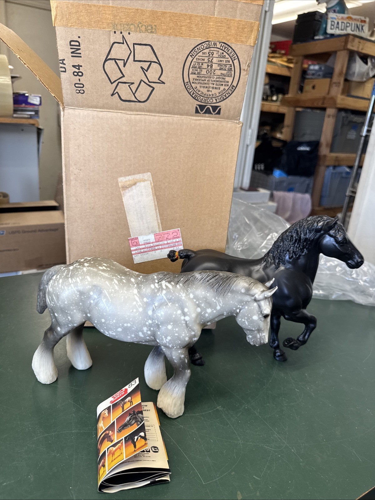 Vintage 1983 Breyer Montgomery Wards 62509 Percherons Belgian Shire ORIGINAL BOX