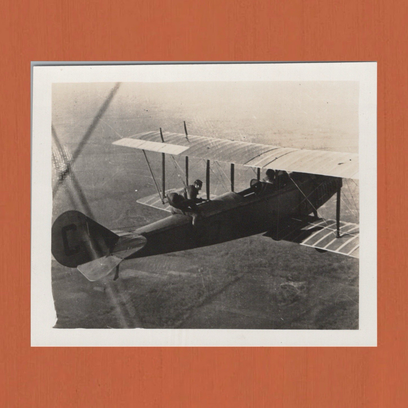 WWI Curtiss JN-4 Jenny IN FLIGHT Aviation Biplane ORIGINAL Gelatin Silver Photo