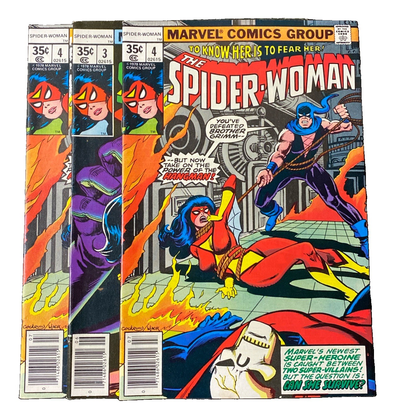 SPIDER-WOMAN 1978 Lot Of 3 Comics Issue 3 And 2 Issue 4s Good Condition Bright