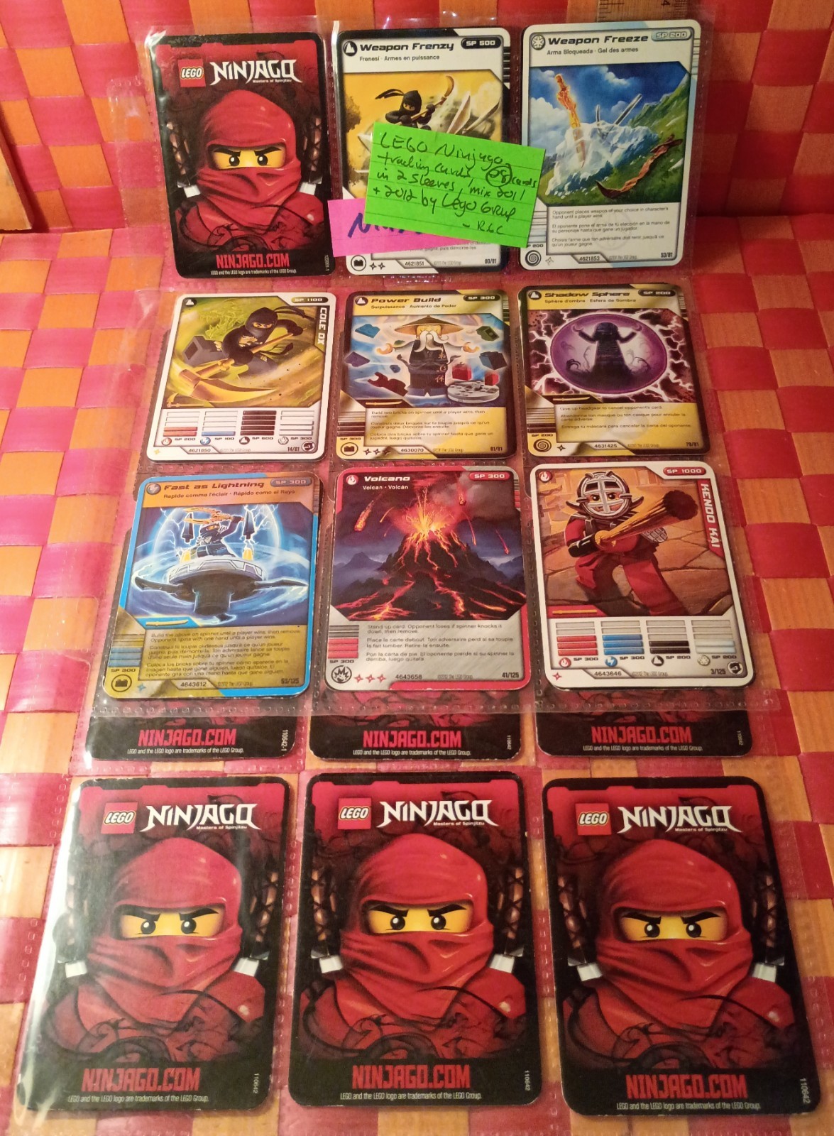 LEGO Ninjago trading cards, 28 cards in 2 sleeves, mix 2011+2012 by theLegoGroup