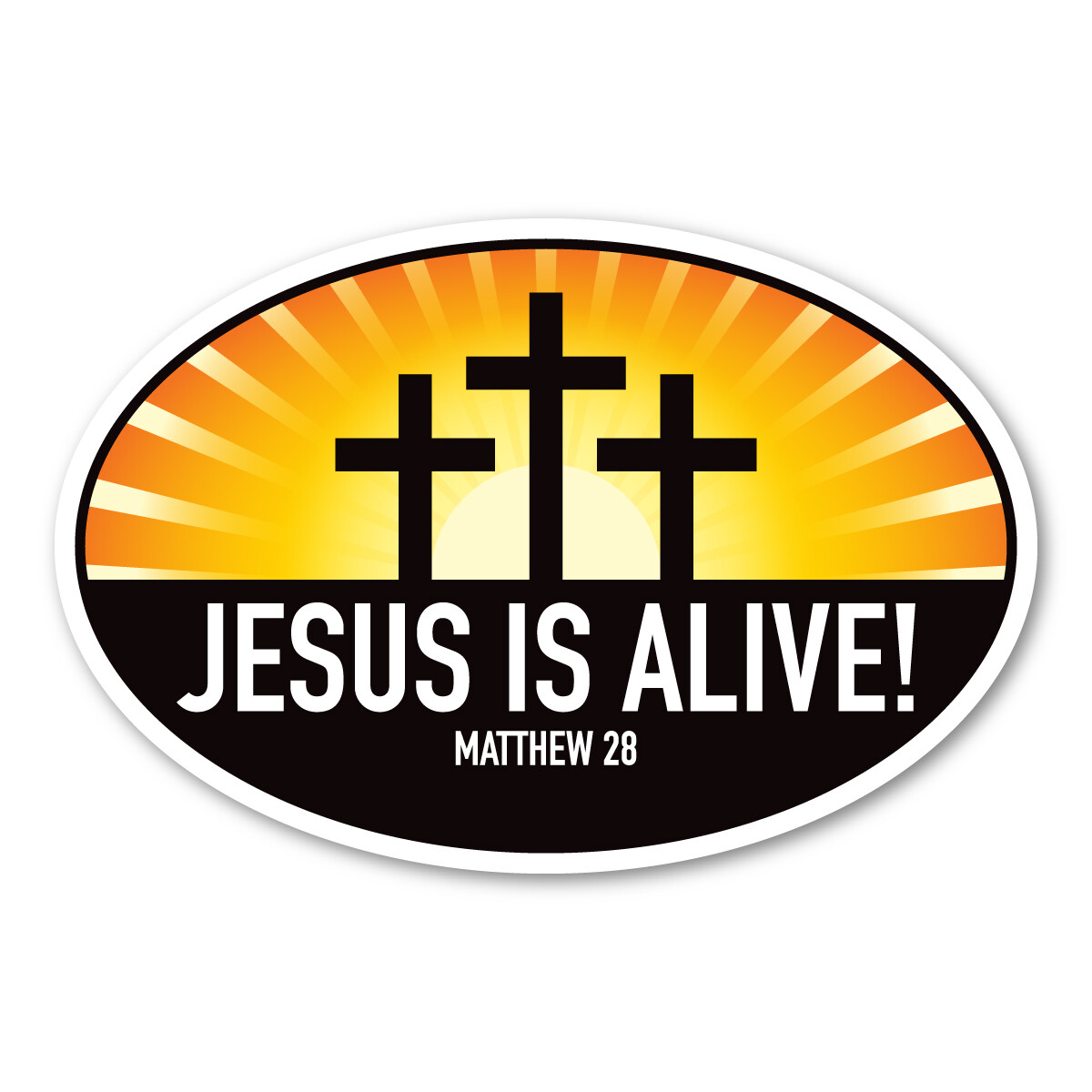 Jesus Is Alive Oval Magnet
