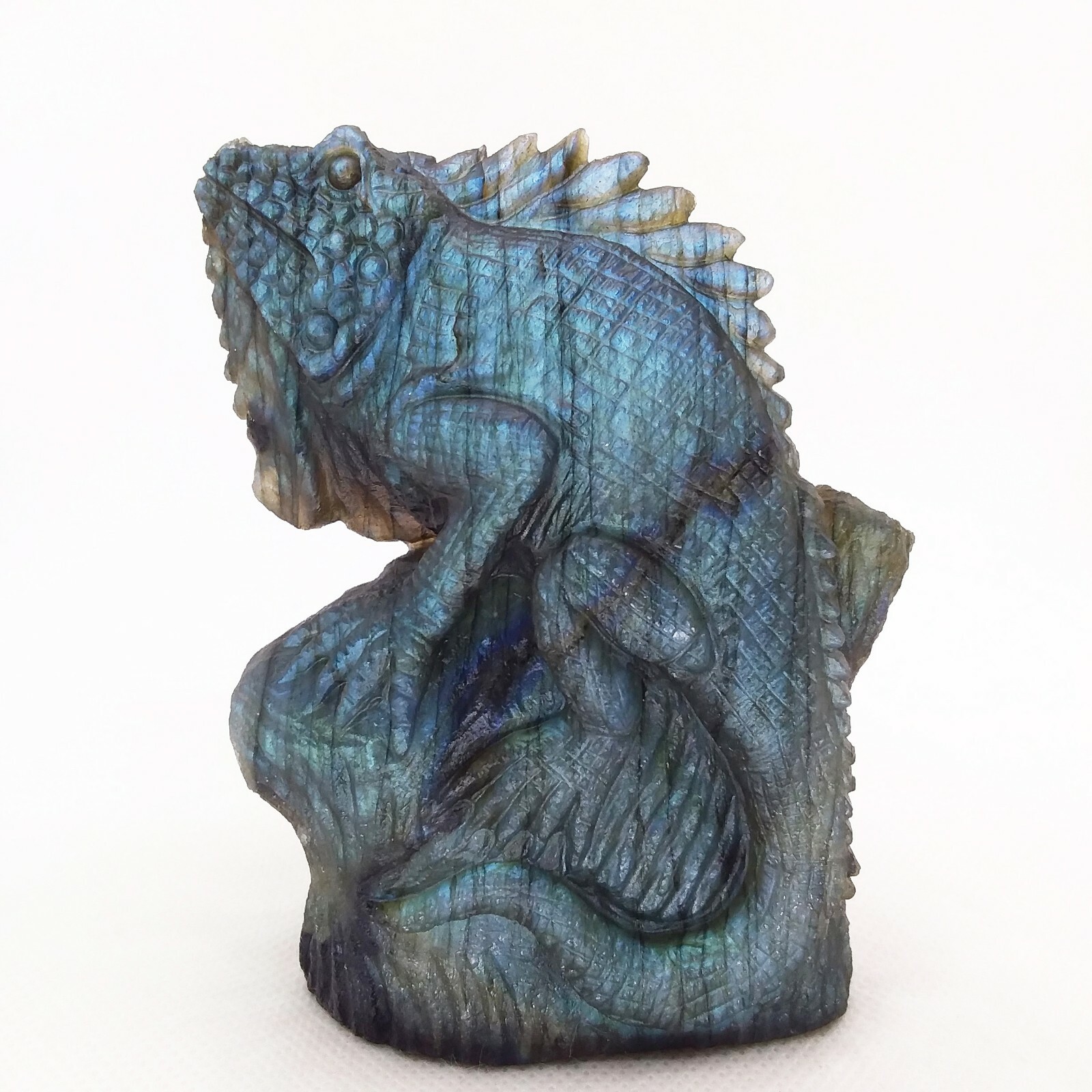 Labradorite, Lizard, carving, 3 7/8