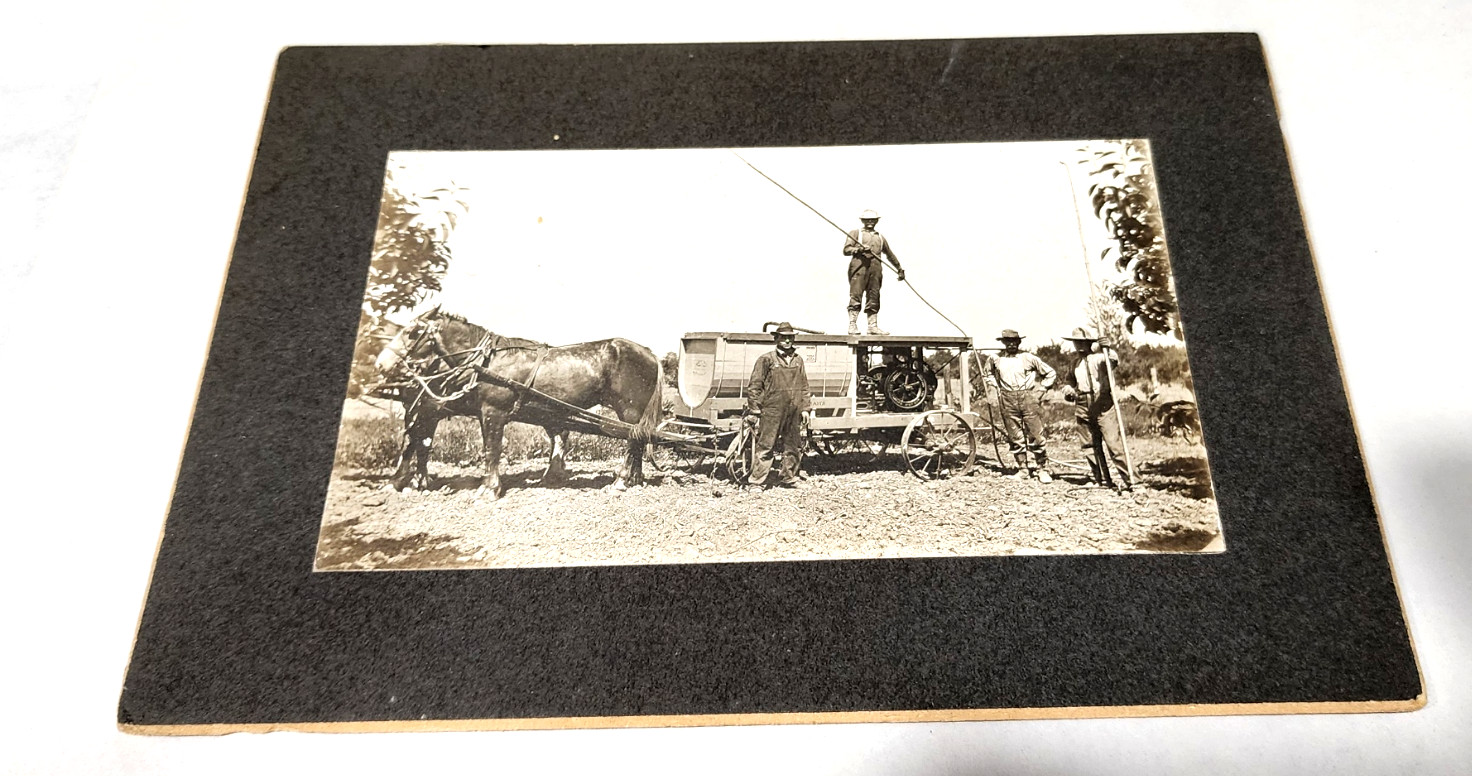 Antique 1900 Photo 5x3 Horse Drawn Motorized Orchard Spray Rig Wagon Engine Farm