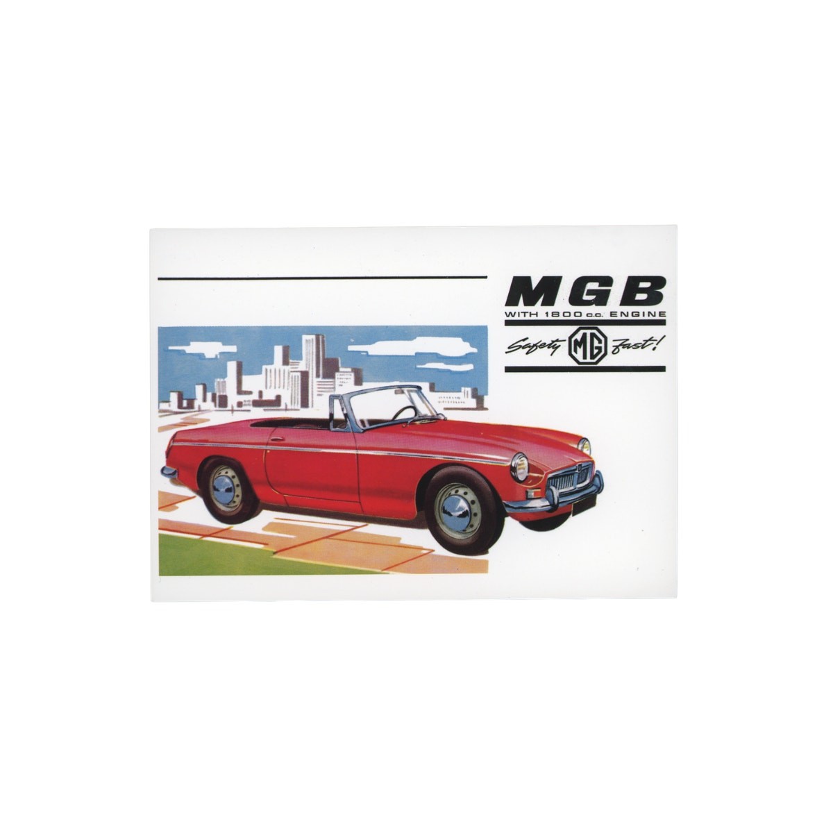 MG MGB Postcard Vintage Advertising Art British Sports Car