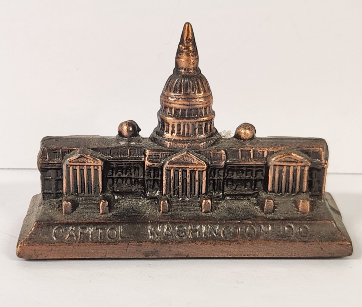 Vtg Metal Bronze  Tone Capital Building Replica Souvenir Washington DC *Patina*