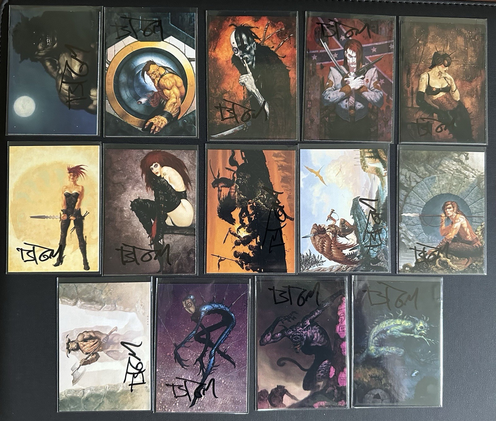 Gerald Brom Autographed FPG Lot, 14 Signed Cards, EX/NM, info in description