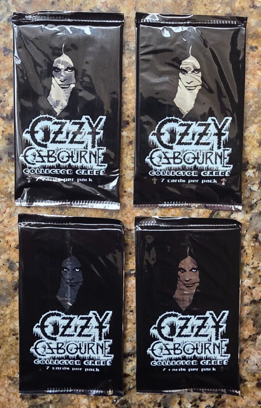 (4) FOUR Factory Sealed Packs of 2001 OZZY Osbourne Trading Cards 28 cards total