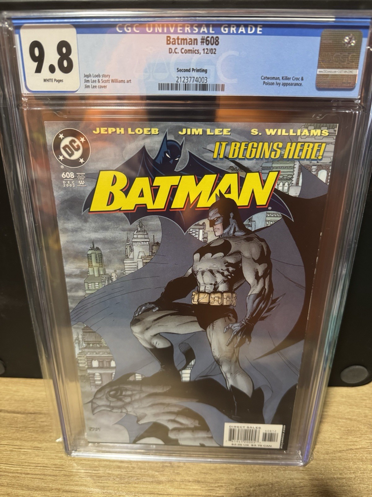 Batman #608 CGC 9.8 White Pages Second 2002 Printing Rare in 9.8