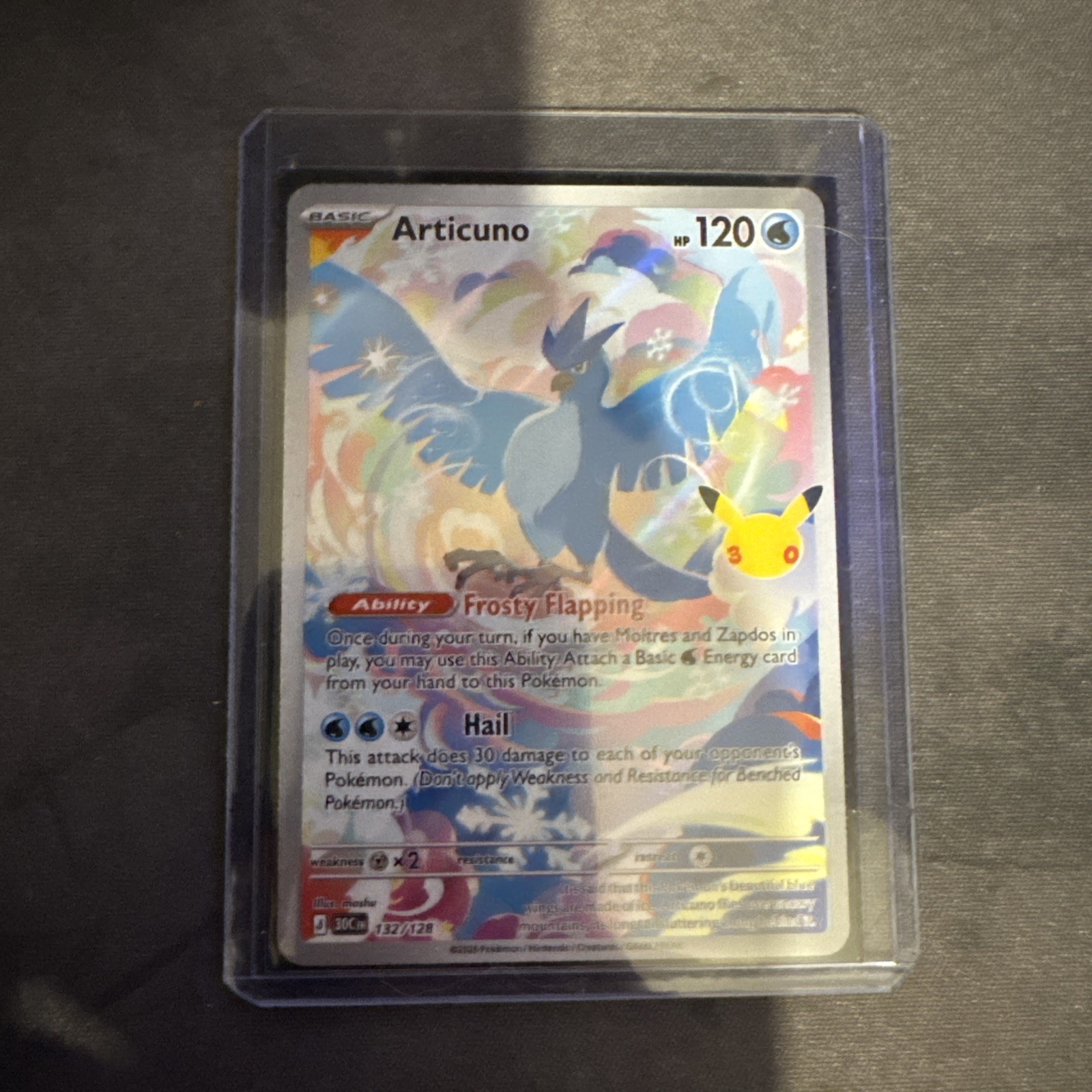 Pokemon 30th Anniversary Articuno 132/128 Illustration Rare - Same day Shipping