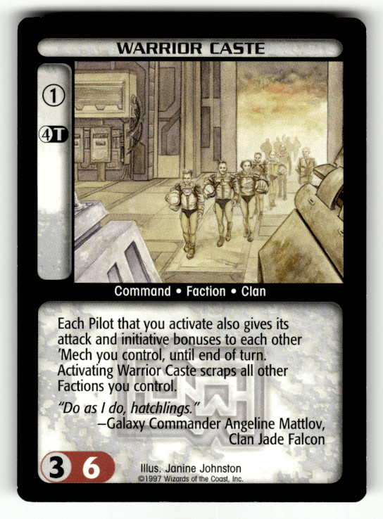 BattleTech Warrior Caste 1997 Wizards of the Coast CCG Card