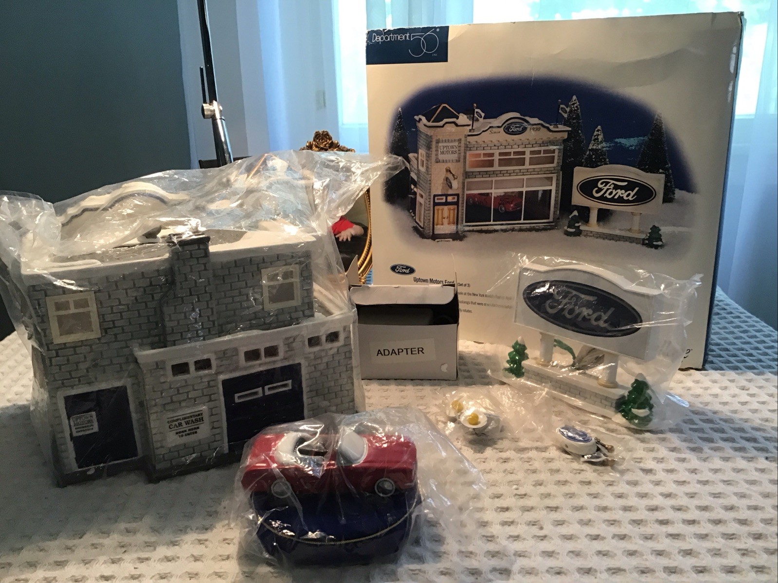 Sealed Department 56 Snow Village UPTOWN MOTORS FORD 1964 Ford Mustang in box