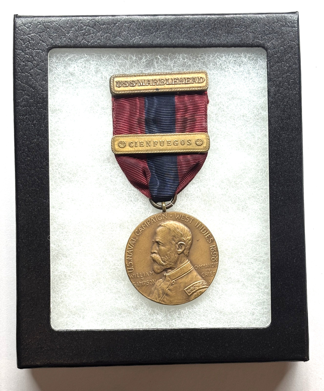 HTF Sampson West Indies Medal U.S.S Marblehead Naval Campaign Cienfuegos Clasp
