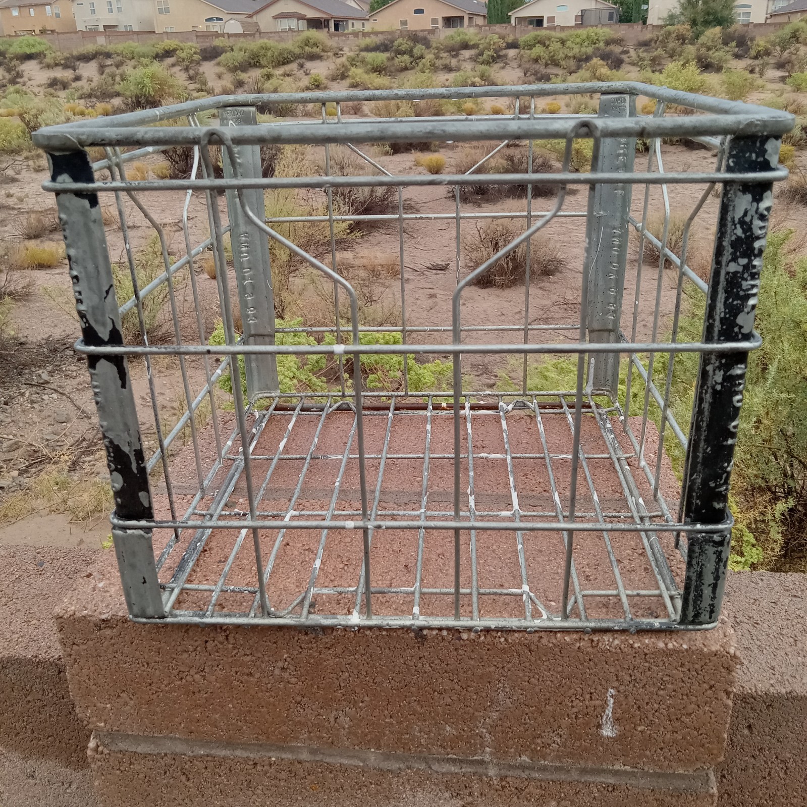 Vintage 1986 Creamland Dairy Metal Milk Crate