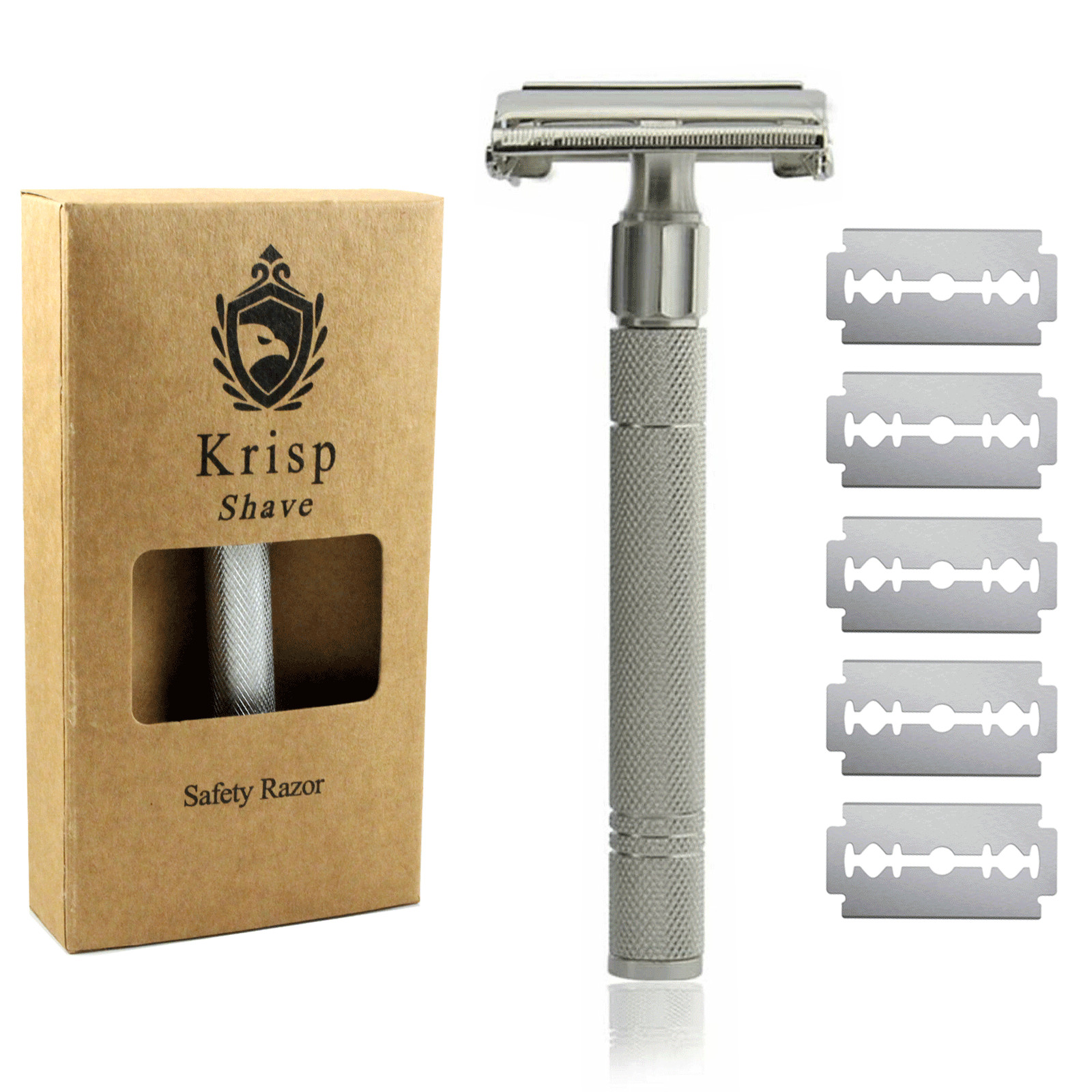 LONG DOUBLE EDGE BUTTERFLY OPEN SAFETY RAZOR FOR MEN WOMEN + 10 SHAVING BLADES