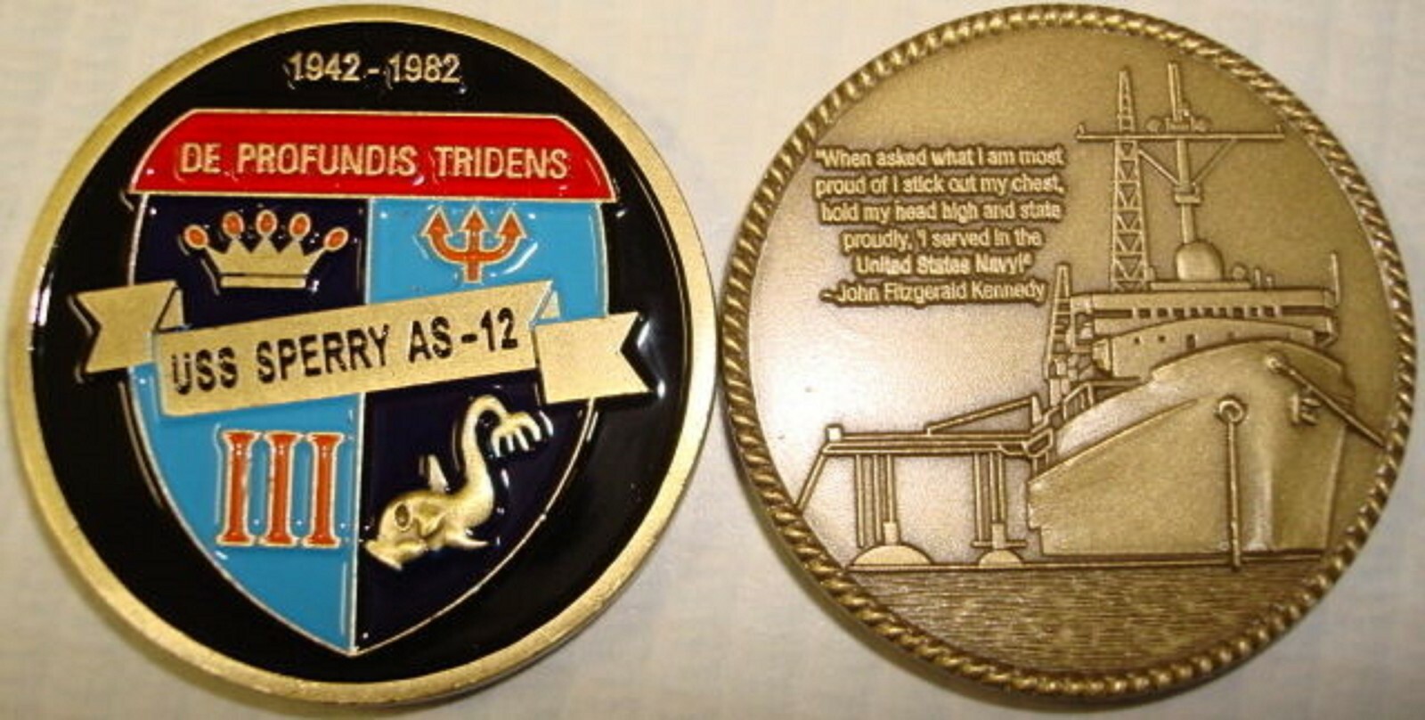 NAVY USS SPERRY AS-12  SUBMARINE CHALLENGE COIN