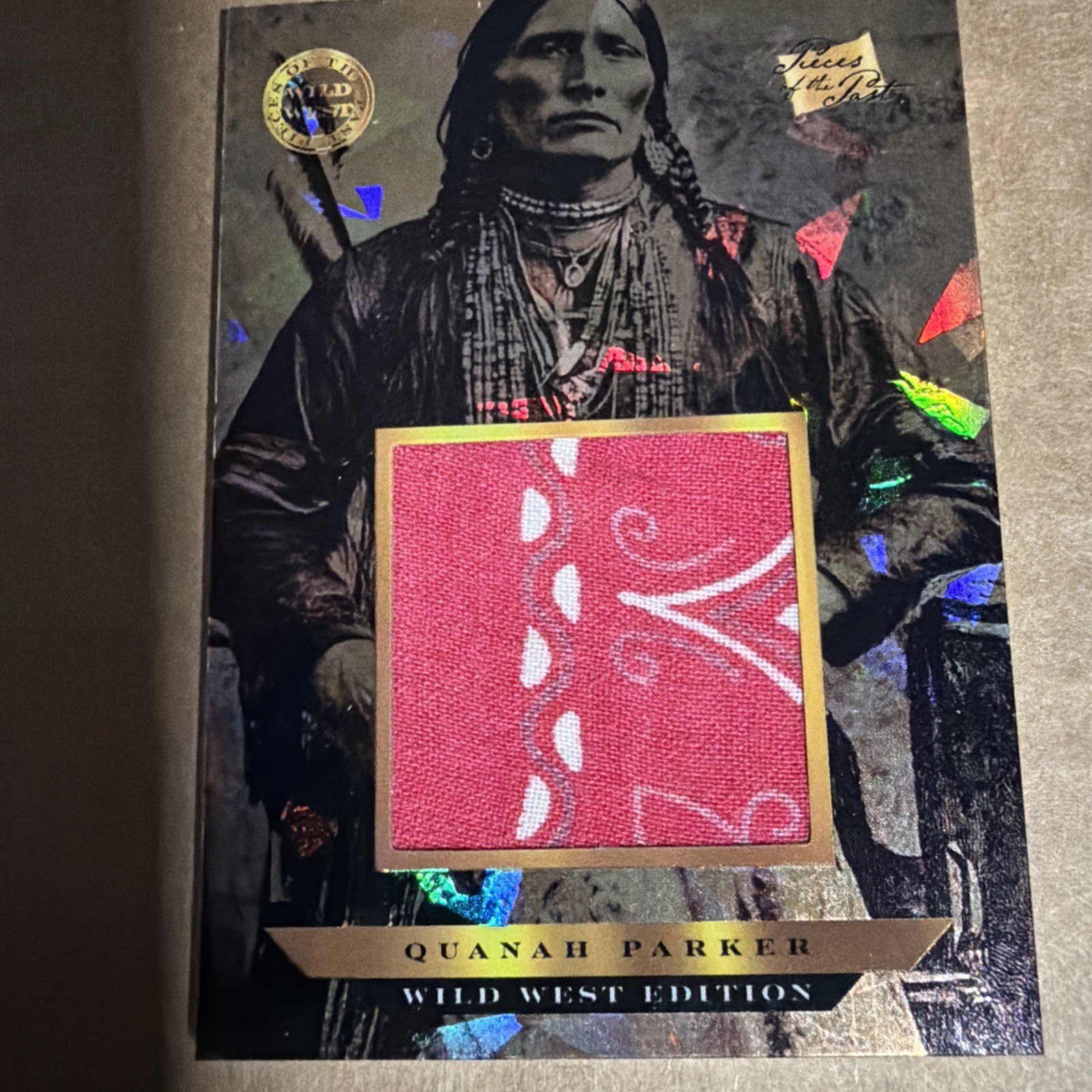2025 Pieces Of The Past Wild West 01/01 Quanah Parker. Jumbo Relic Rainbow Ice