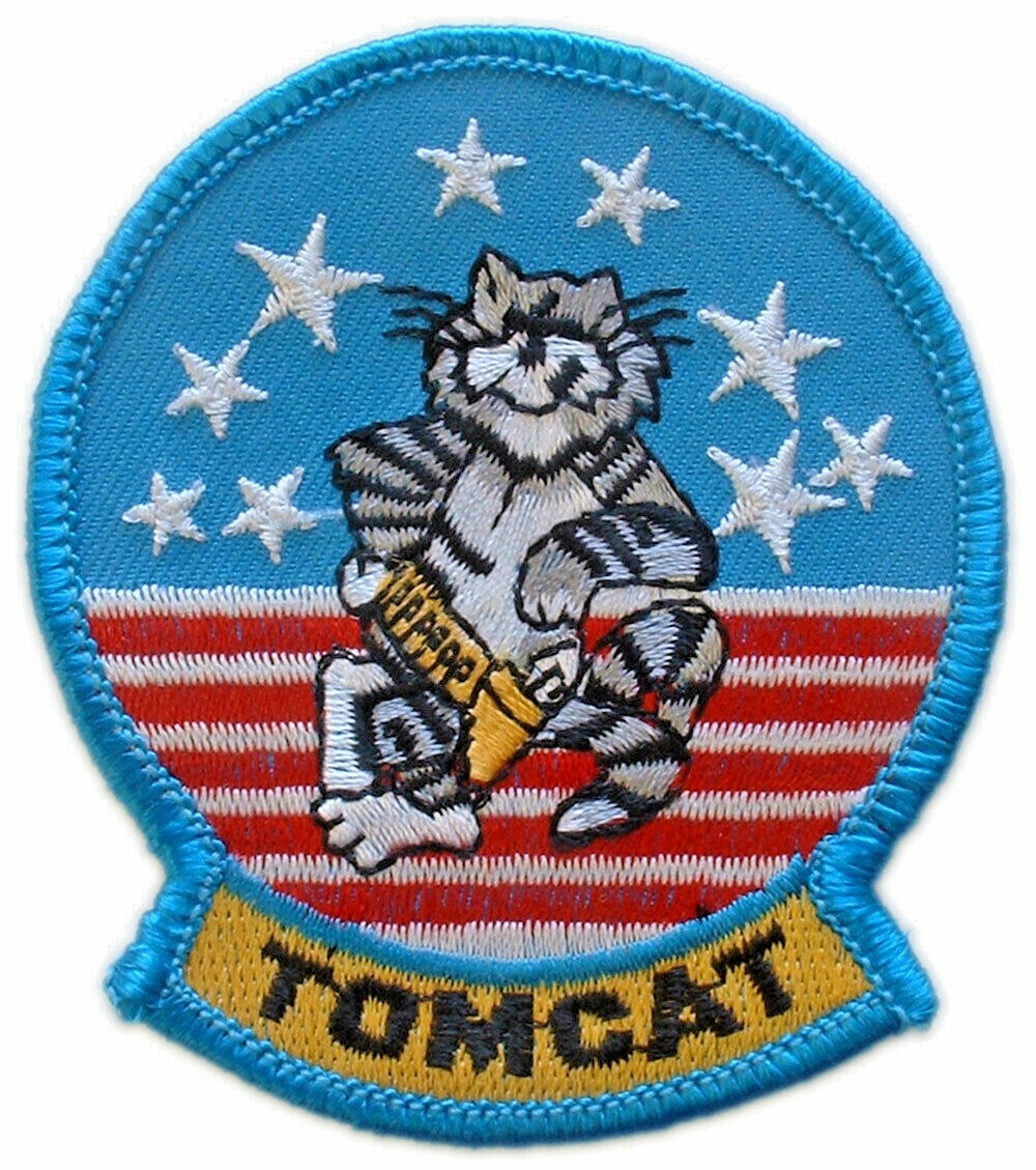 USN TOMCAT Embroidered Shoulder Patch 3-3/8