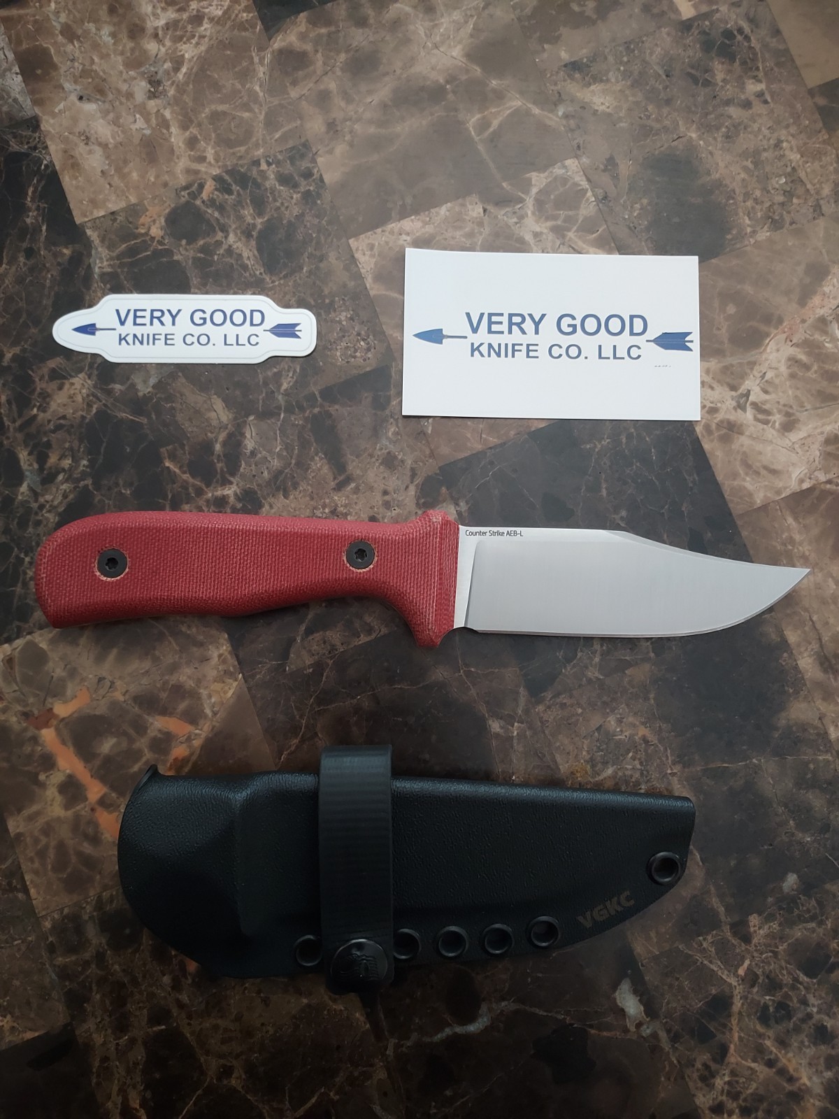 Very Good Knife Company Custom Counter Strike Gen 3 / AEB-L Steel / Red Micarta