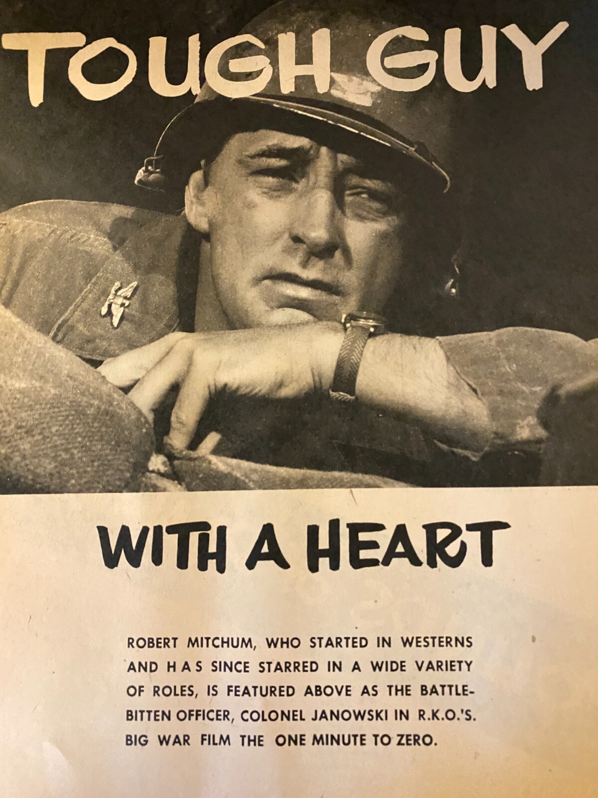 Robert Mitchum, Full Page Vintage Pinup