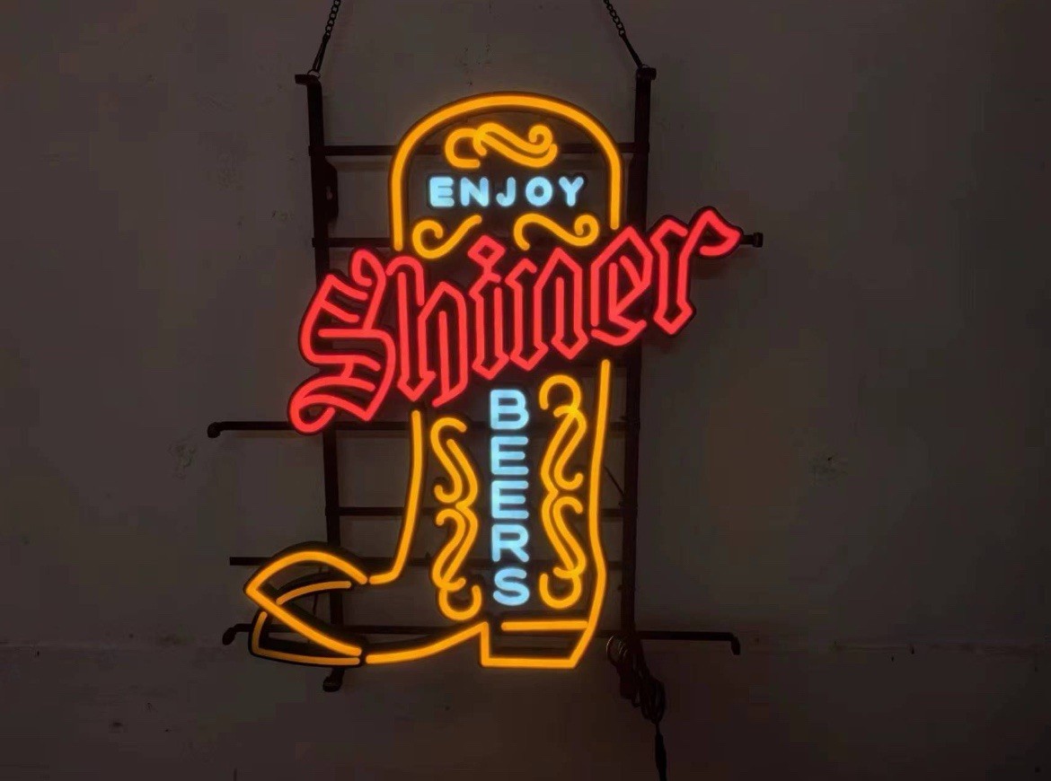 Shiner Tapping Boot Light Sign Beer Bar Decor 26