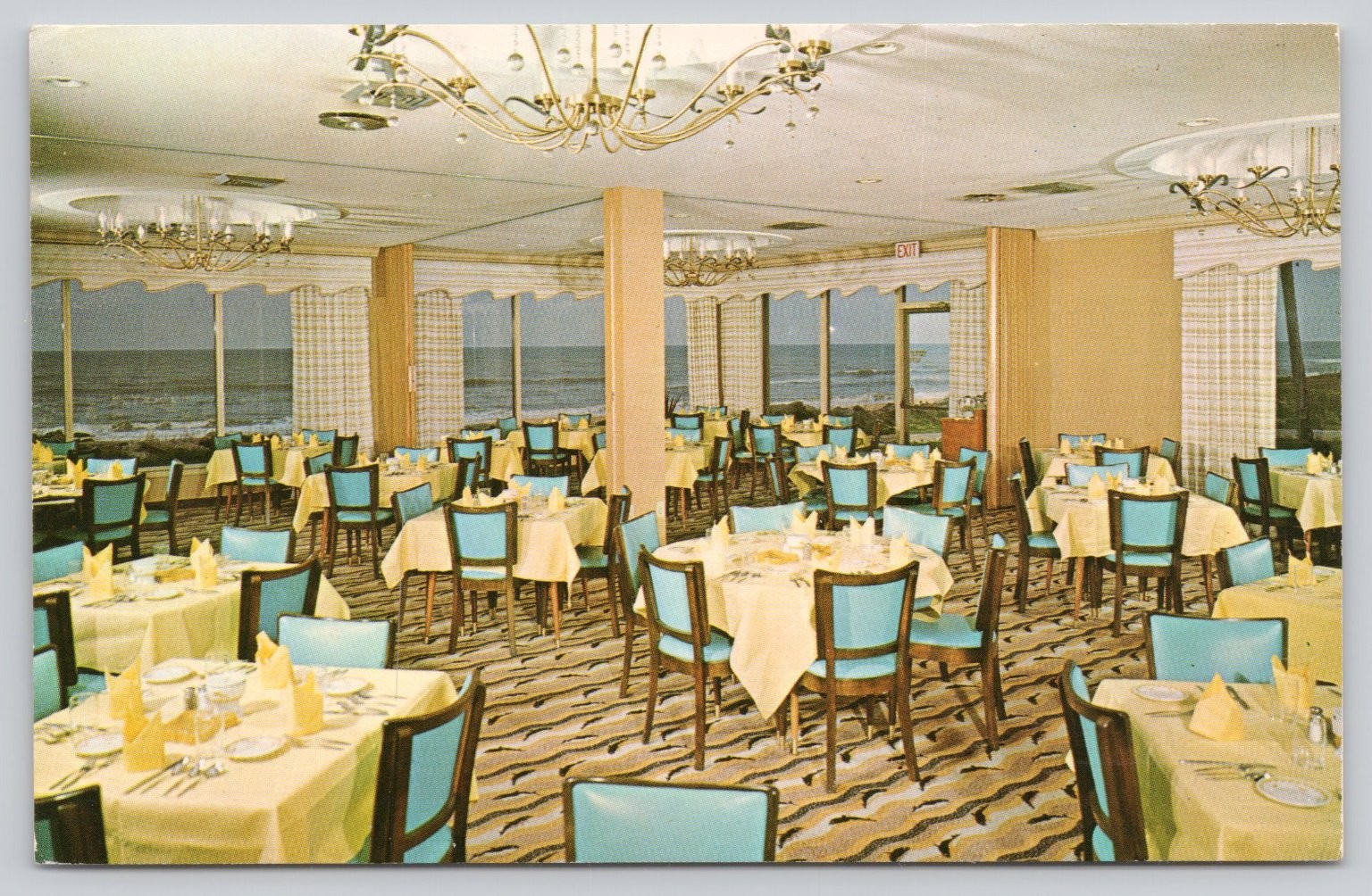 Dolphin Restaurant Marineland FL Ocean View Vintage Chrome Postcard