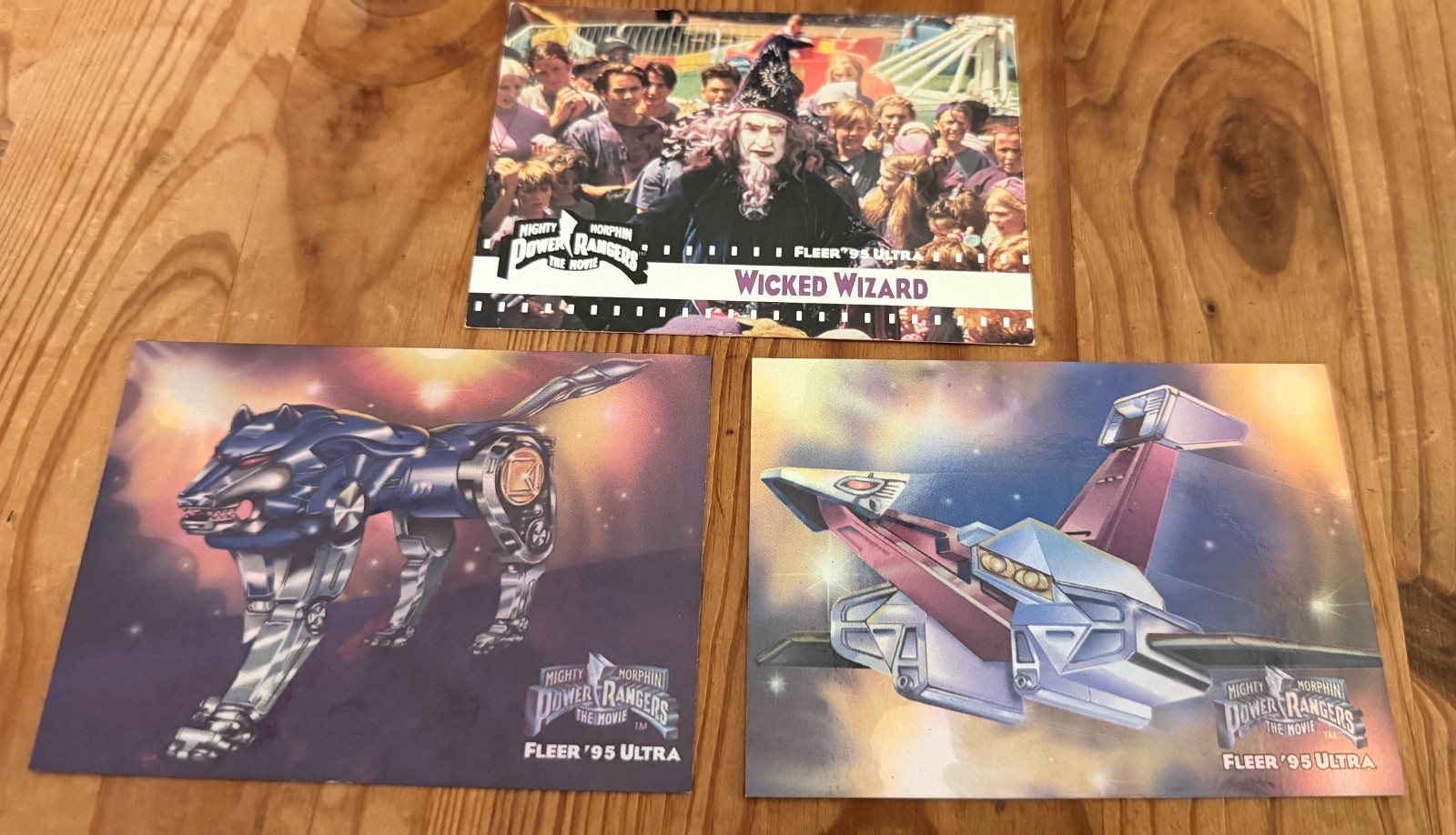 1995 Fleer Ultra Power Rangers Holofoil Crane Wolf #4 #5 , Wizard #89 Lot of 3