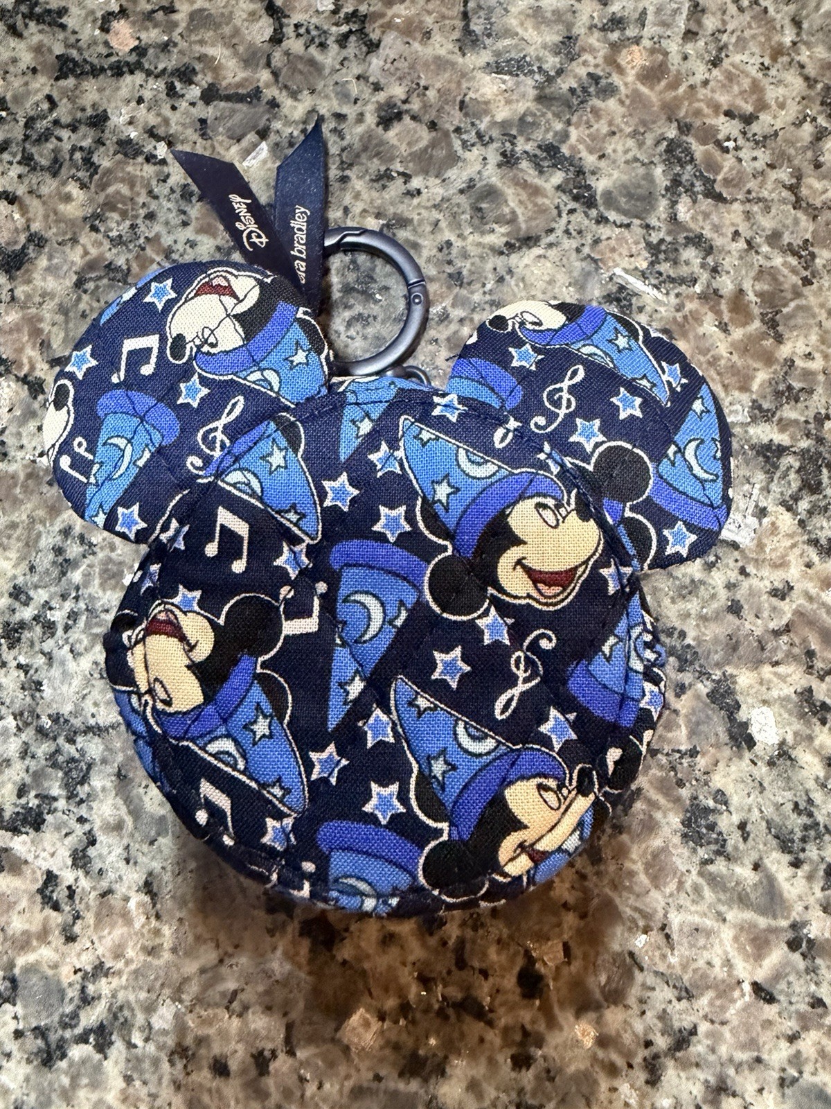 Disney Parks Vera Bradley fantasia Sorcerer Mickey Ears Bag Charm Keychain NWT