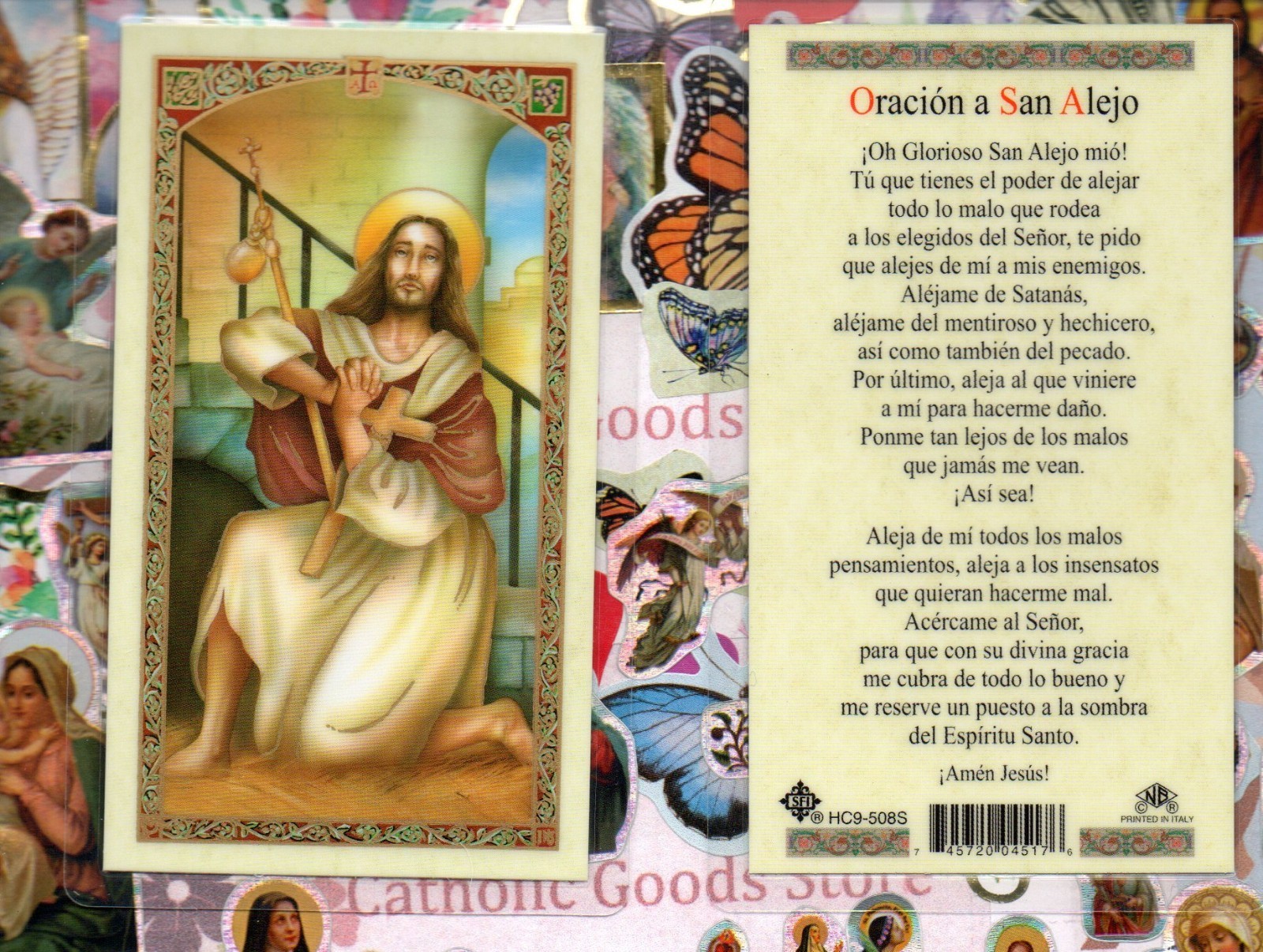 Oracion a San Alejo - Spanish - Laminated Holy Card