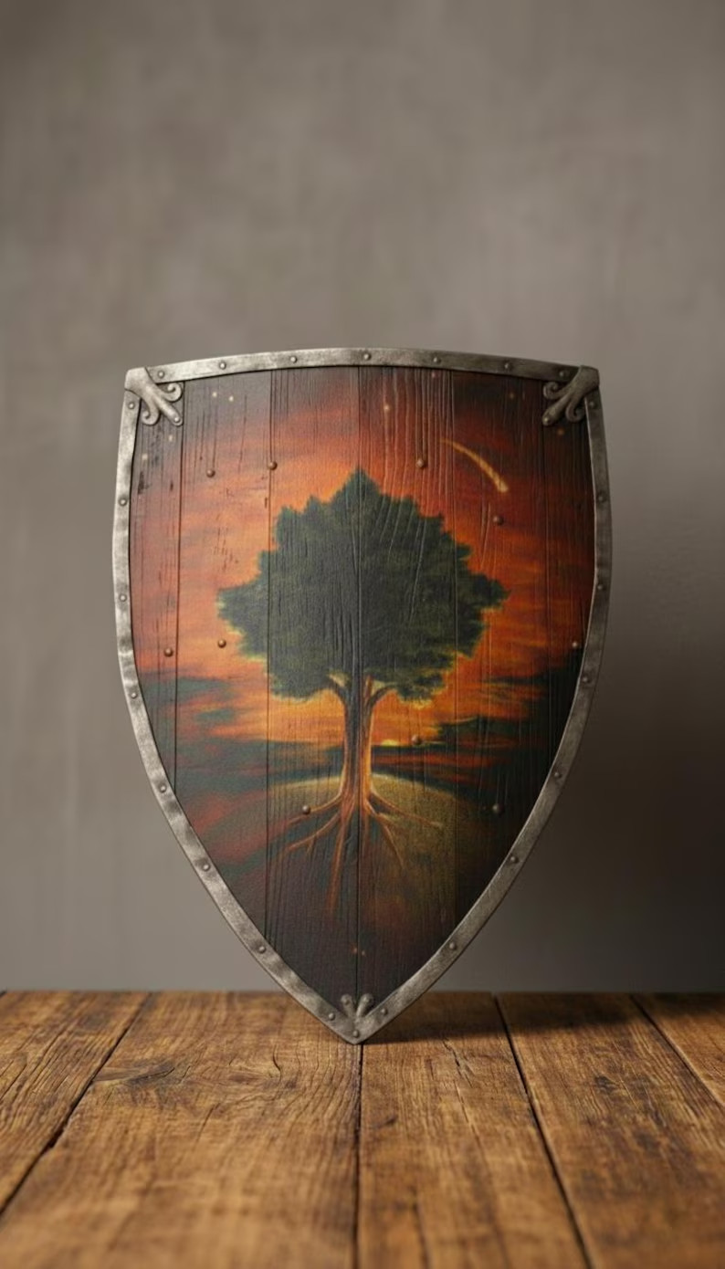 Ser Duncan The Tall Shield | Hedge Knight Tree & Star Prop | 28x18 Inch Medieval