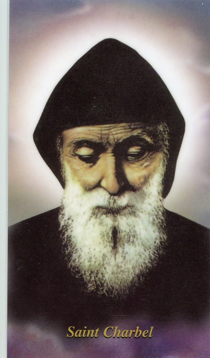 ST. CHARBEL MAKHLOUF - Laminated  Holy Cards.  QUANTITY 25 CARDS