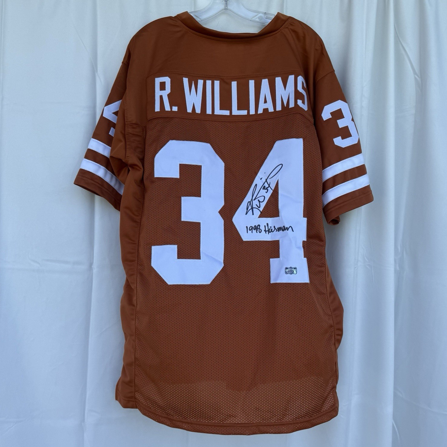 Ricky Williams Signed Texas #34 Jersey 1998 Heisman Inscribed Radtke COA