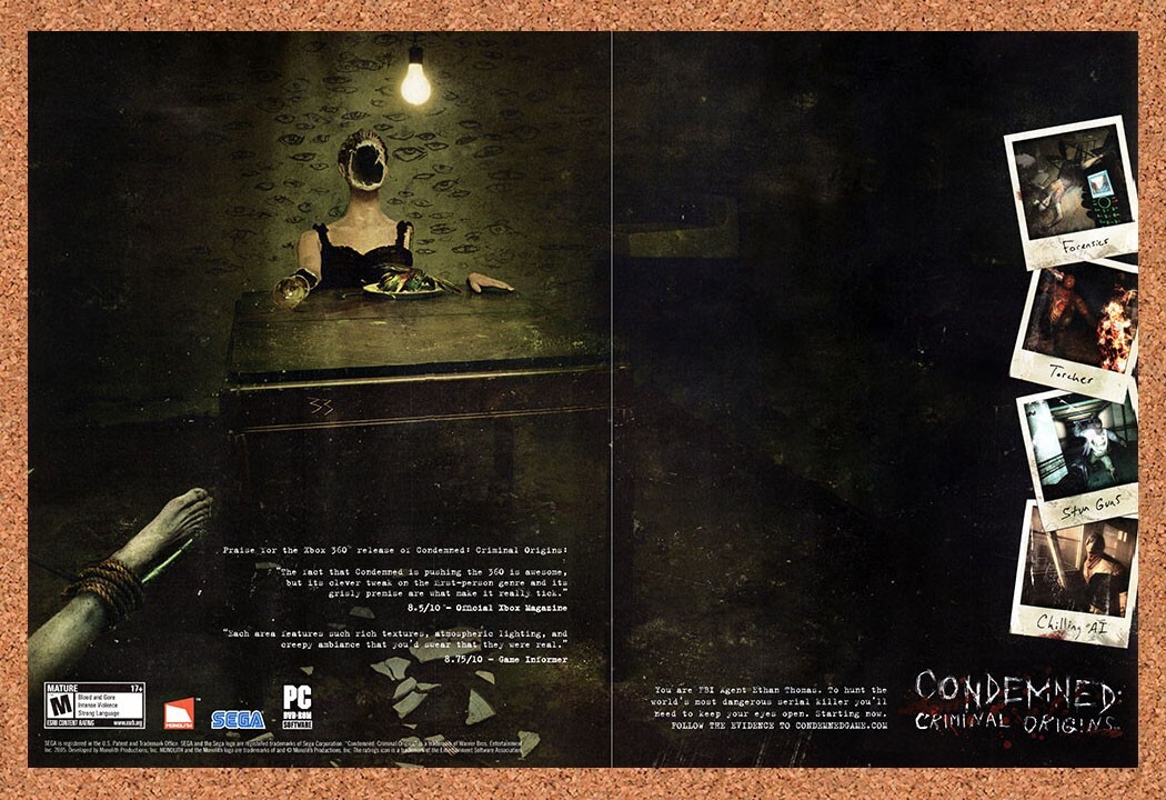 2006 Condemned Criminal Origins PC Original Advertisement / Retro Promo v1